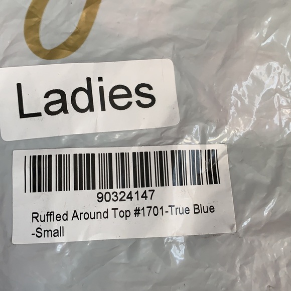 Kortni Jeane ruffled around top in True Blue - Picture 3 of 4